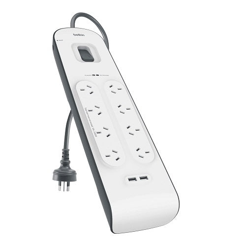 Belkin BSV804 8-Outlet 2-Meter Surge Protection Strip with two 2.4 amp USB charg image 2