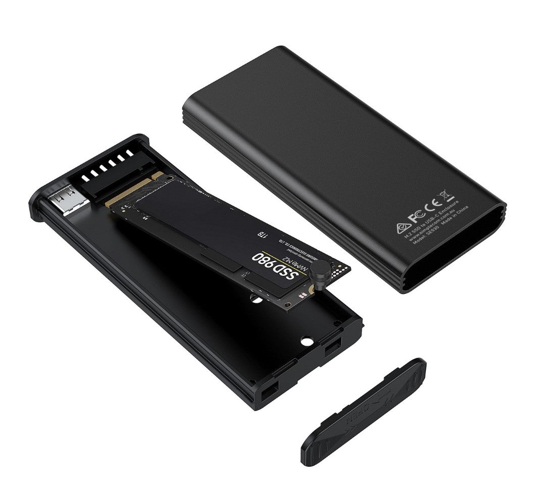 Simplecom SE530 NVMe / SATA M.2 SSD to USB-C Enclosure with SMART LED Screen USB image 2