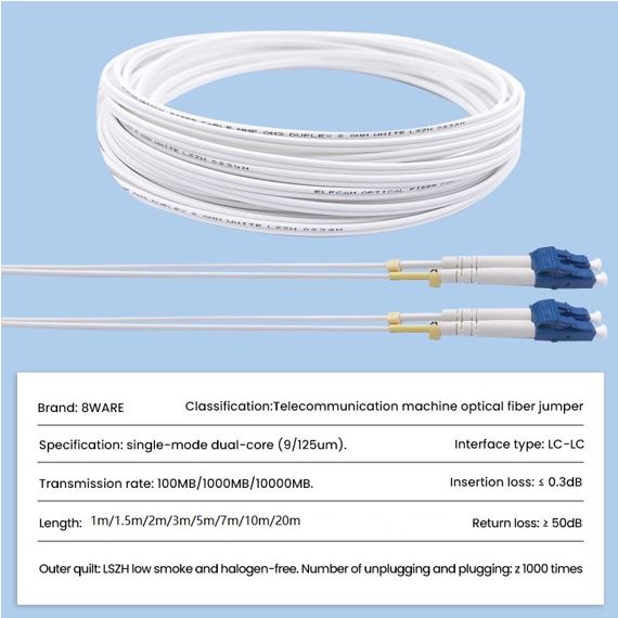 8ware Fibre UPC LC-LC Singlemode Dual-core Optic Duplex Armored Low smoke zero h image 1