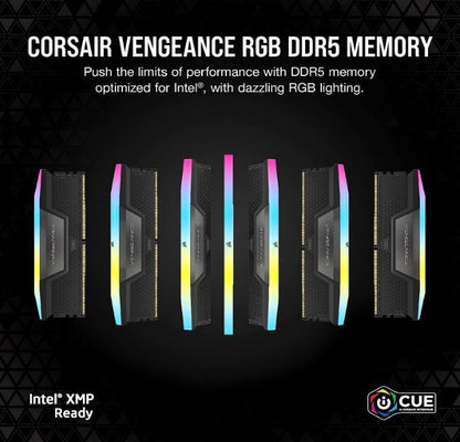 Corsair Vengeance RGB 32GB (2x16GB) DDR5 UDIMM 5200MHz C40 1.25V Desktop Gaming image 2