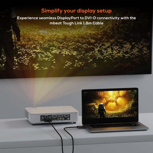 mbeat Tough Link 1.8m DisplayPort to DVI-D Cable Effortless plug and play Resolu image 1