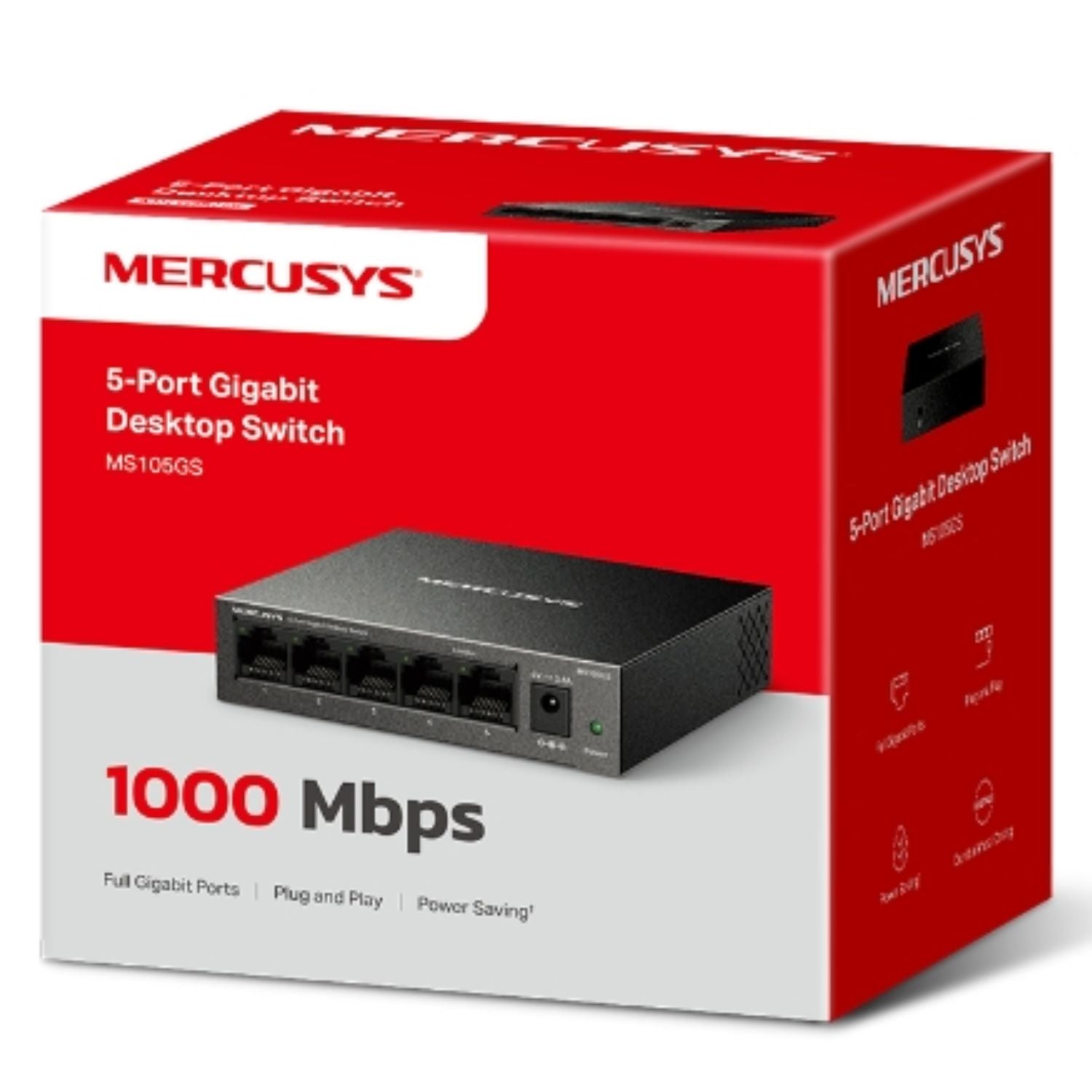 Mercusys MS105GS 5-Port Gigabit Desktop Switch, 5×10/100/1000 MbpsRJ45 port Sup image 3