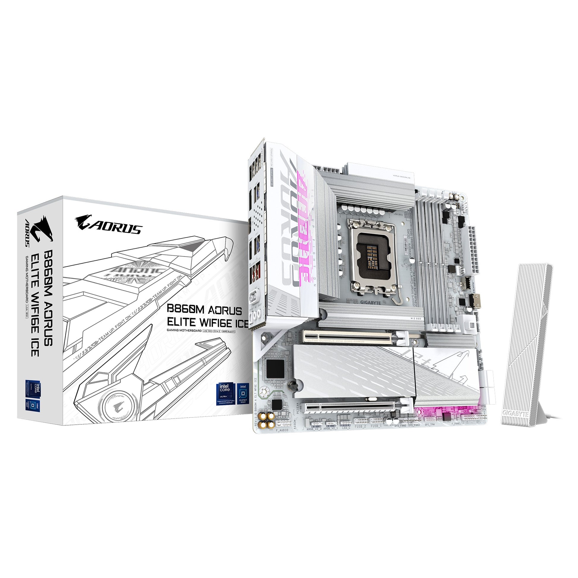 Gigabyte M/B B860M A ELT WF6E ICE 1.0, Intel ® B860, 4 x DDR5 up to 256 GB, 2x image 0