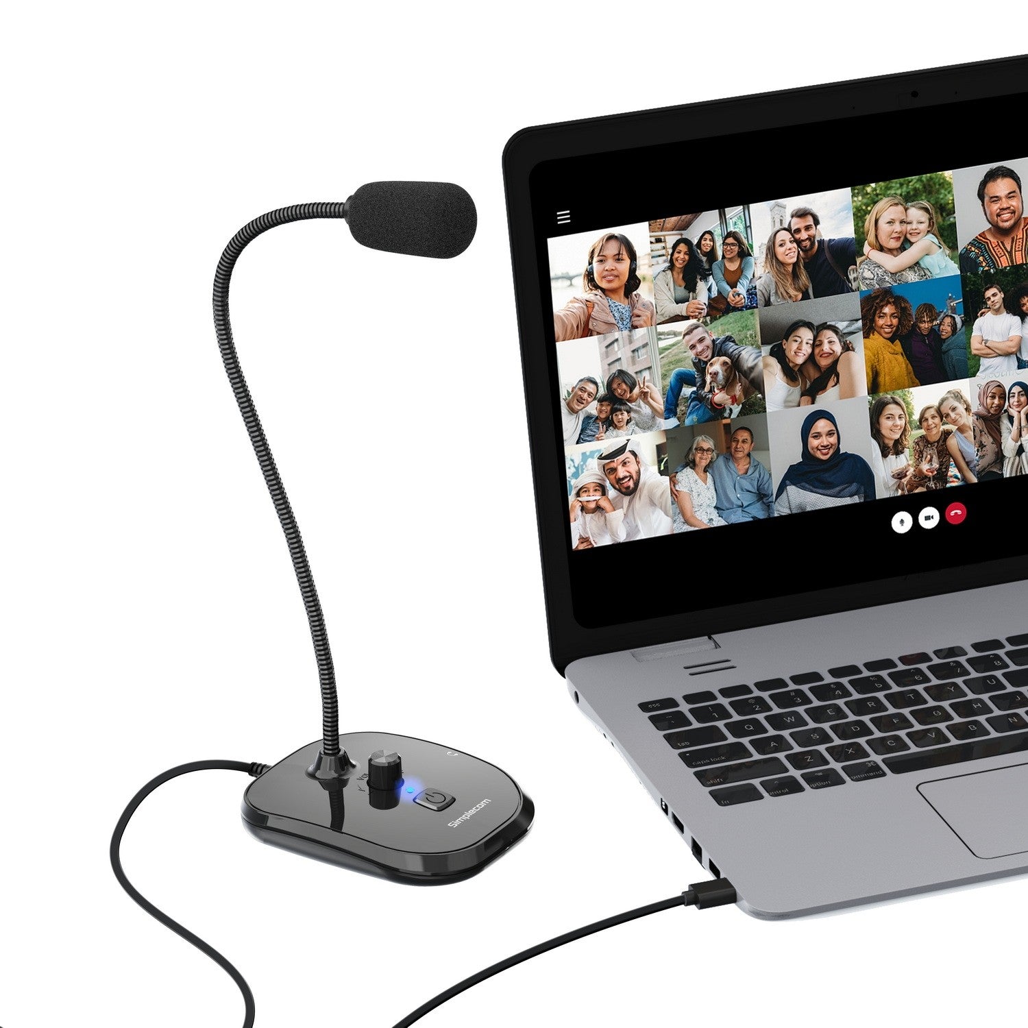 Simplecom UM360 Plug and Play USB Desktop Microphone with Headphone Jack image 3