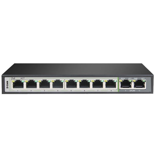 D-Link DGS-F1010P-E 10-Port Gigabit PoE Switch with 8 Long Reach PoE & 2 Uplink image 0