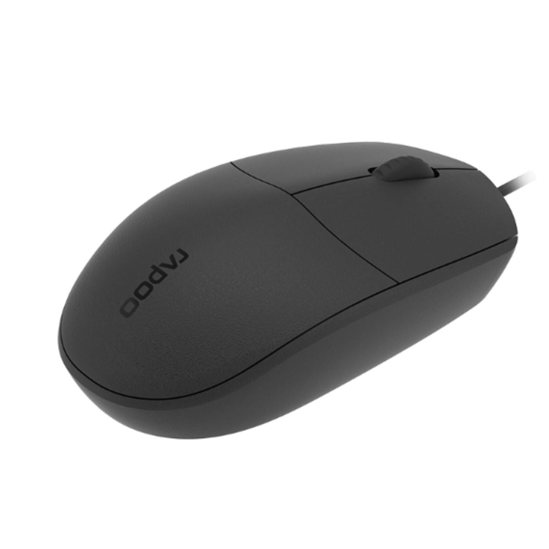 RAPOO N100 Wired USB Optical 1000DPI Mouse Black - No Driver Required/ Designed image 3