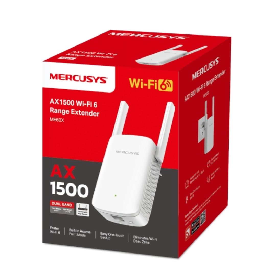 Mercusys ME60X AX1500 Wi-Fi 6 Range Extender, Dual Band Speeds up to 1500Mbps, 3 image 0