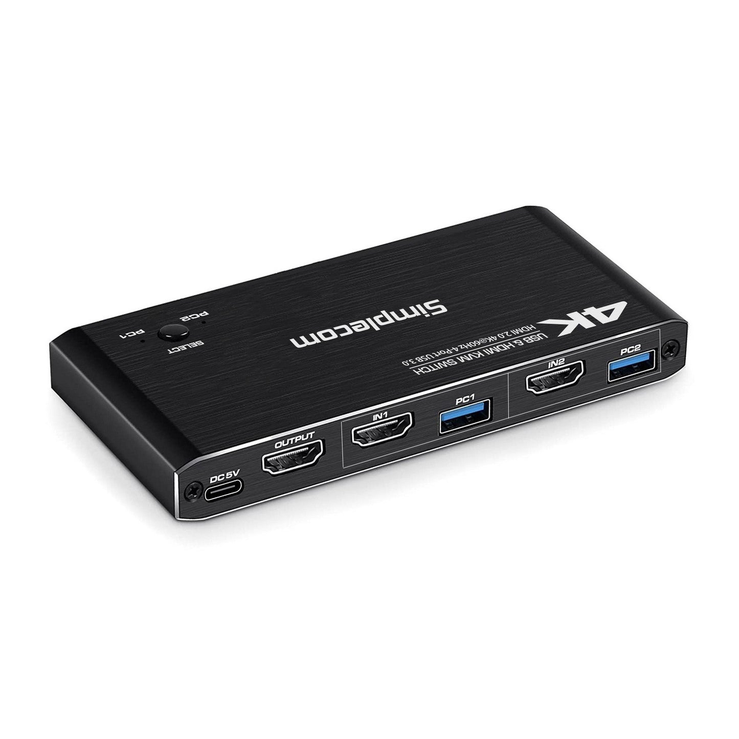 Simplecom KM420 2-Port HDMI KVM Switch HDMI 2.0 4K@60Hz 4-Port USB 3.0 Hub 5Gbps image 2