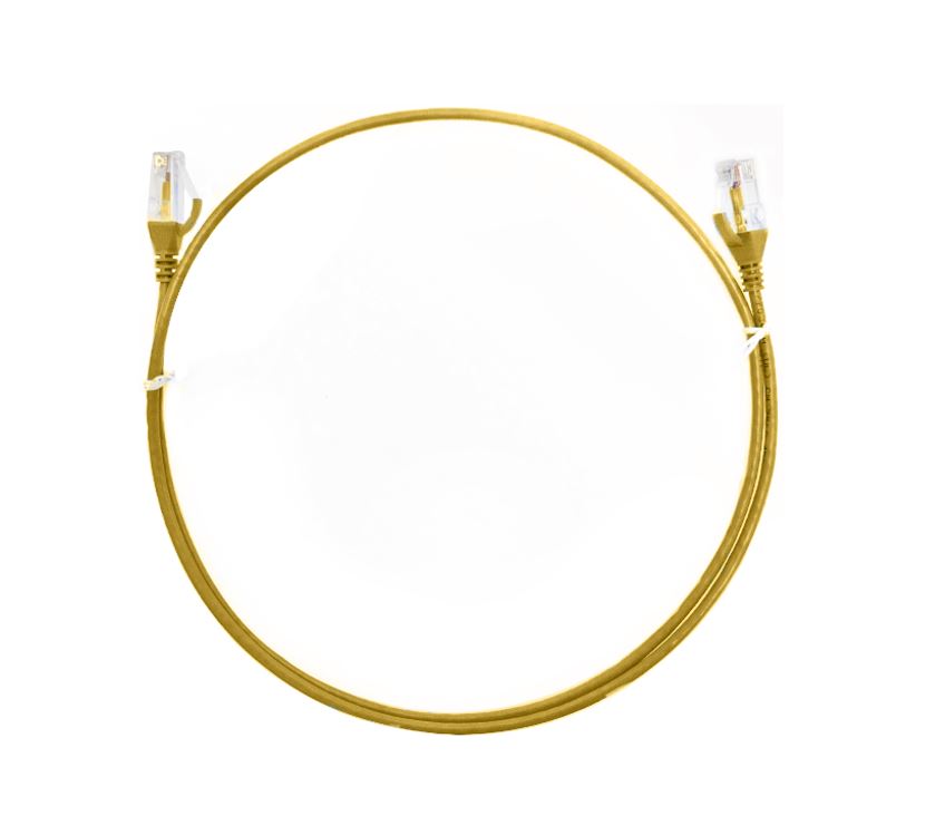 8ware CAT6 Ultra Thin Slim Cable 3m / 300cm - Yellow Color Premium RJ45 Ethernet image 0
