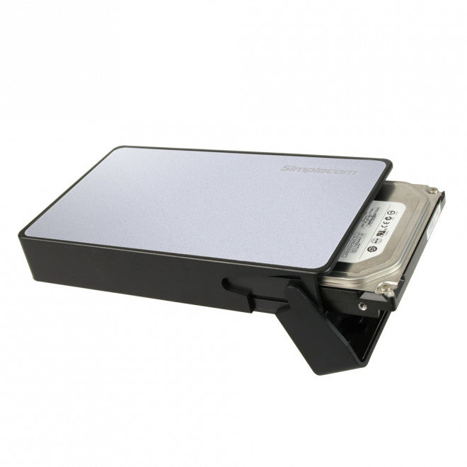 Simplecom SE325 Tool Free 3.5' SATA HDD to USB 3.0 Hard Drive Enclosure - Silver image 1