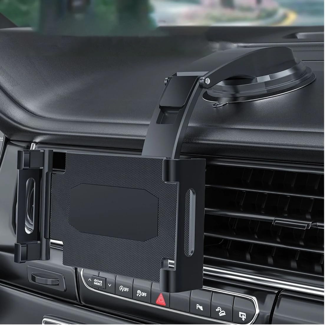 USP Universal in-Car Tablet Mount Dash Windscreen Holders - Black, Compatible with Tablets 7–11.9”, Portrait/Landscape Viewing, Perfect mounting