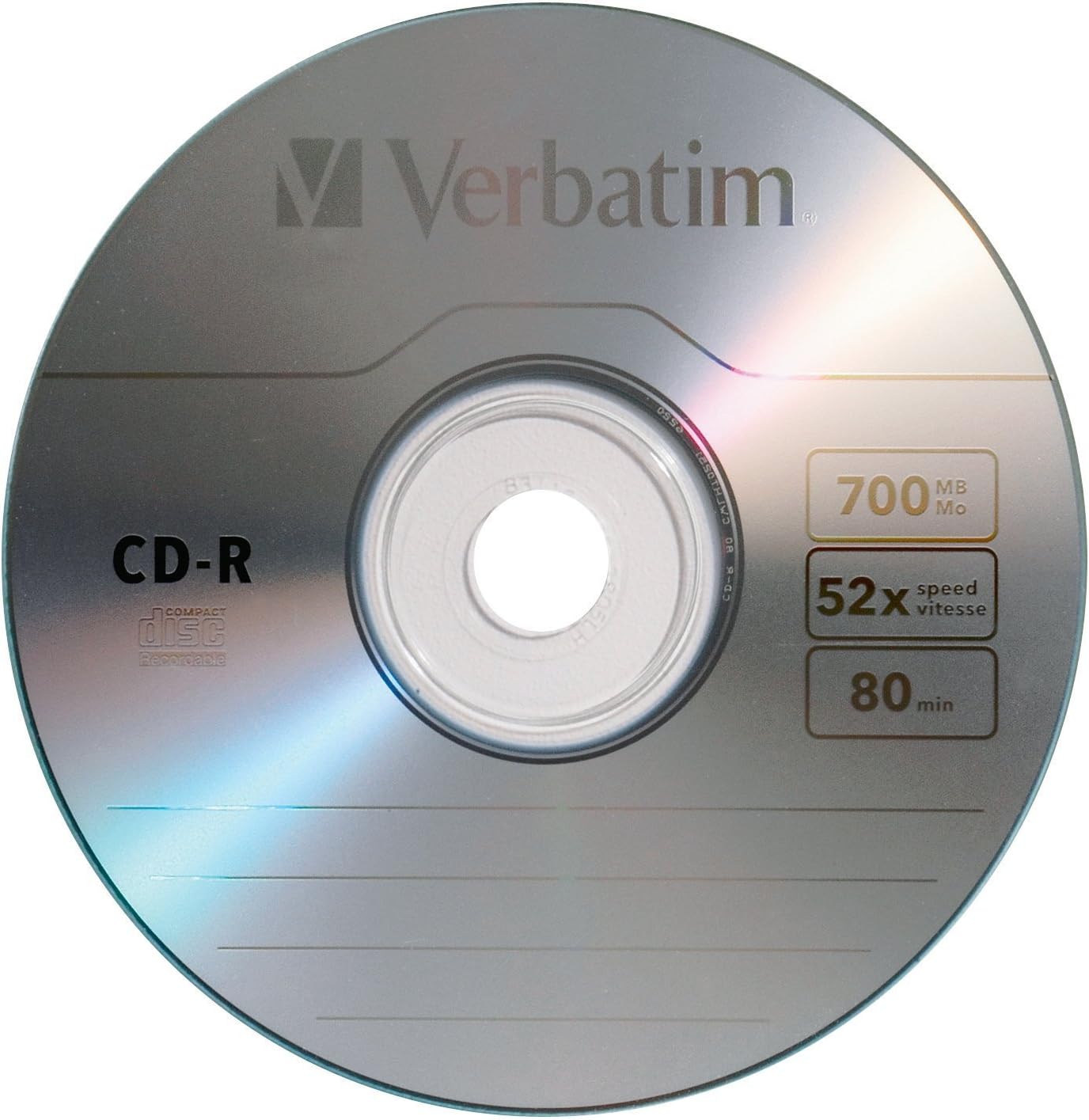 Verbatim CD-R 700MB 80 Minute 52x Recordable Disc - 10 Pack Bulk Box