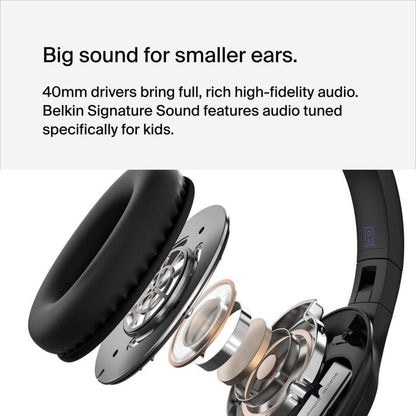 Belkin SoundForm Inspire Wireless Over-Ear Headset for Kids (AUD006btBLK), 35 ho image 2