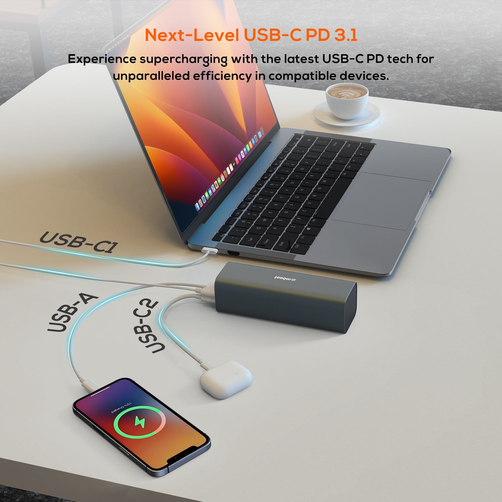 mbeat Gorilla Power 27000mAh USB-C PD 140W Power Bank for Laptop/Tablet/Smartpho image 1