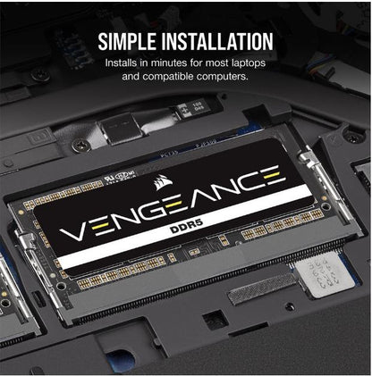 Corsair Vengeance 32GB (1x32GB) DDR5 SODIMM 4800MHz C40 1.1V Laptop Laptop Memor image 2