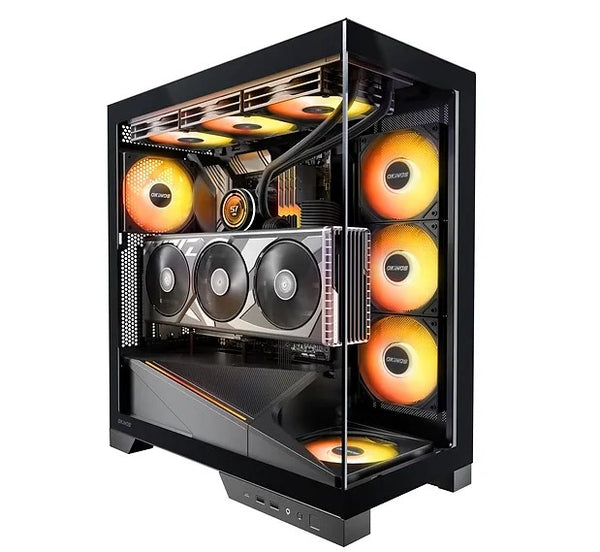 OKINOS AQ9 ARGB,Pre-Installed 5×120mm ARGB PWM Fan, ATX Mid Tower PC Case,Compu image 0