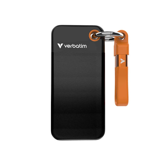 Verbatim 1TB Pocket SSD USB 3.2 Gen 2 1TB Black Orange Convenient Keyring cable image 0