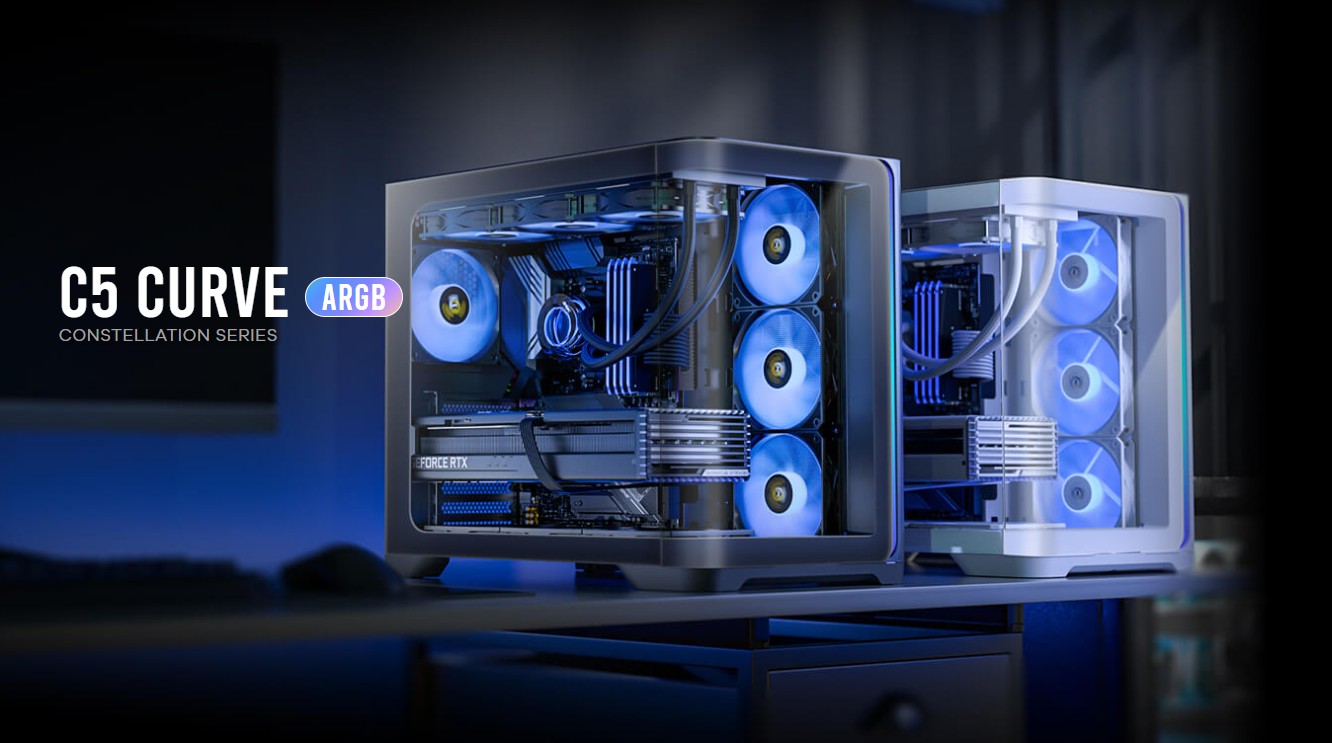 Antec C5 Curve ARGB ATX Micro-ATX ITX 4mm Tempered Glass LED Control Button USB image 0