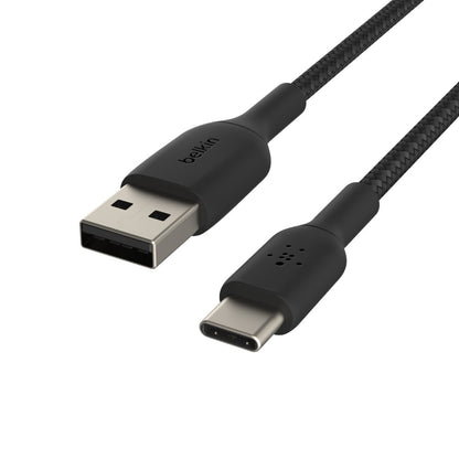 Belkin BoostCharge Braided USB-C to USB-A Cable (3M) - Black (CAB002bt3MBK), 15W image 3