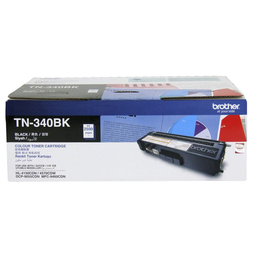 Brother TN-340BK Colour Laser Toner - Standard Yield Black, HL-4150CDN/4570CDW, image 0