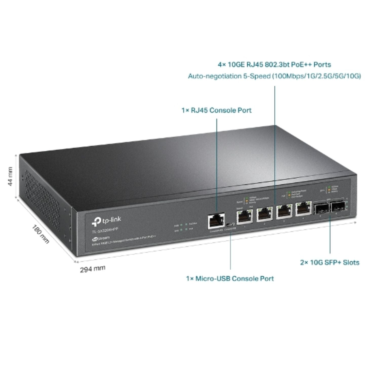 TP-Link TL-SX3206HPP Omada JetStream 6-Port 10GE L2+ Managed Switch with 4-Port image 1