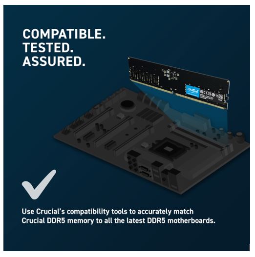 Crucial 8GB (1x8GB) DDR5 UDIMM 5600MHz CL46 Desktop PC Memory image 3