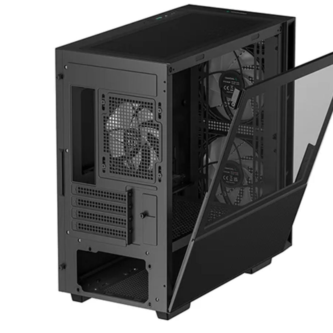 DeepCool CH360 Black Micro ATX Case, Tempered Glass Window, 1x USB 3.0, 1x USB-C image 2