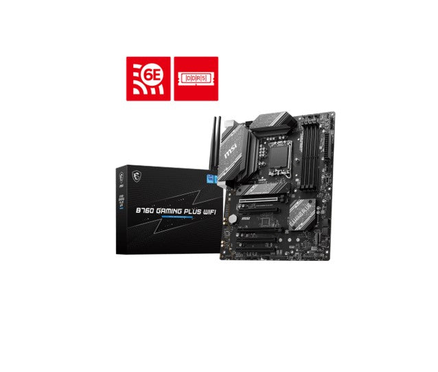 MSI B760 GAMING PLUS WIFI  ATX Motherboard, 4x DDR5~192GB, 5x PCI-E x 16, 2x M.2 image 0
