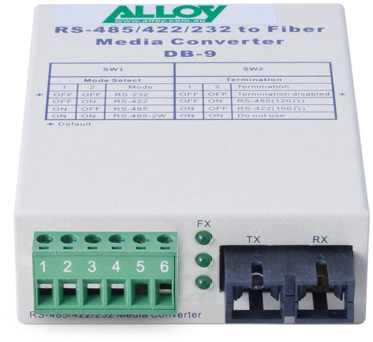 Alloy SCR460SC-2 RS-232/422/485 Serial Terminal to Multimode Fibre Converter. Ma image 1