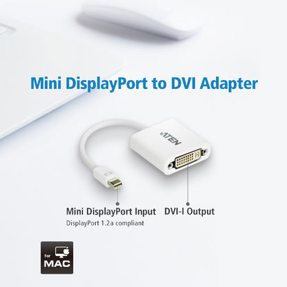 Aten Mini DisplayPort to DVI Adapter, Supports VGA, SVGA, XGA, SXGA, UXGA and re image 0