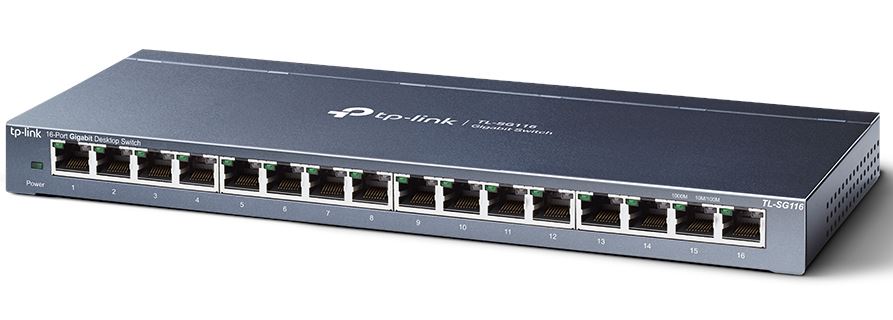 TP-Link TL-SG116 16-Port Gigabit Unmanaged Desktop/Wall Mounting Switch 32Gbps C image 0