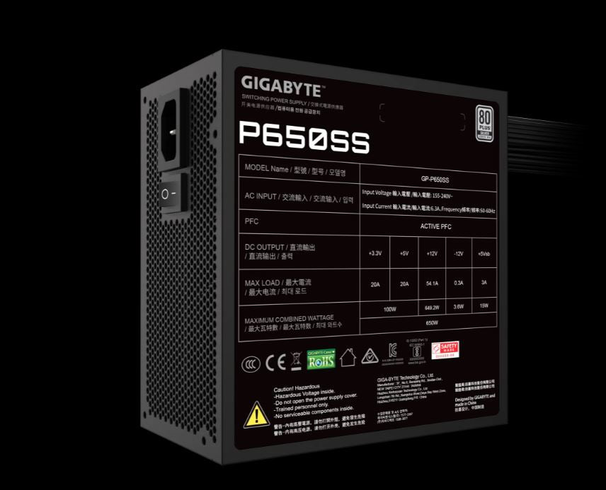 Gigabyte GP-P650SS 650W ATX PSU Power Supply 80+ Silver 120mm 12V >100K Hrs image 2