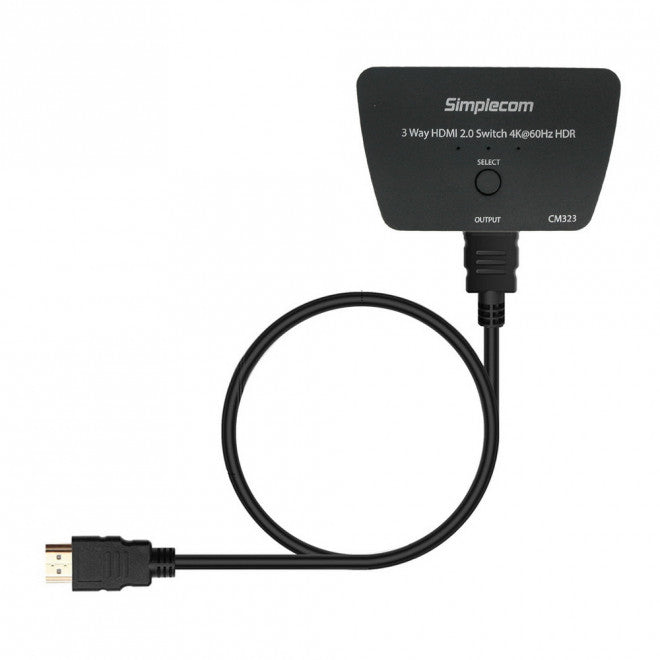 Simplecom CM323 3 Way HDMI 2.0 Switch 3 IN 1 OUT Ultra HD 4K 60Hz HDR HDCP 2.2 image 1