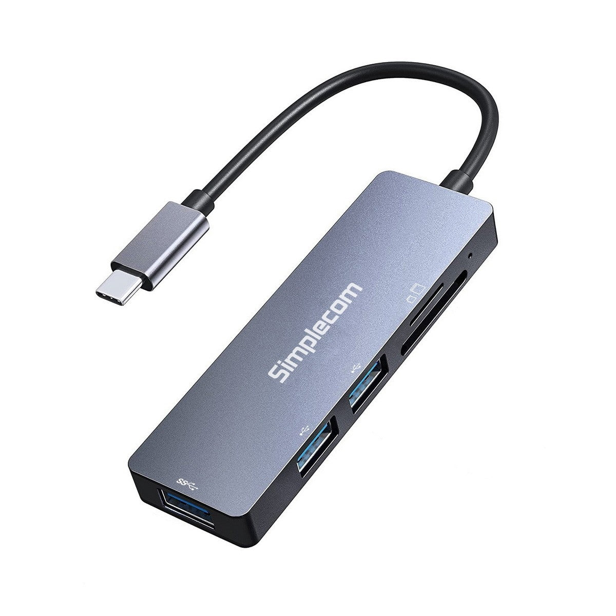 Simplecom CH255 USB-C 5-in-1 Multiport Adapter 3-Port USB-A Hub with SD MicroSD image 0