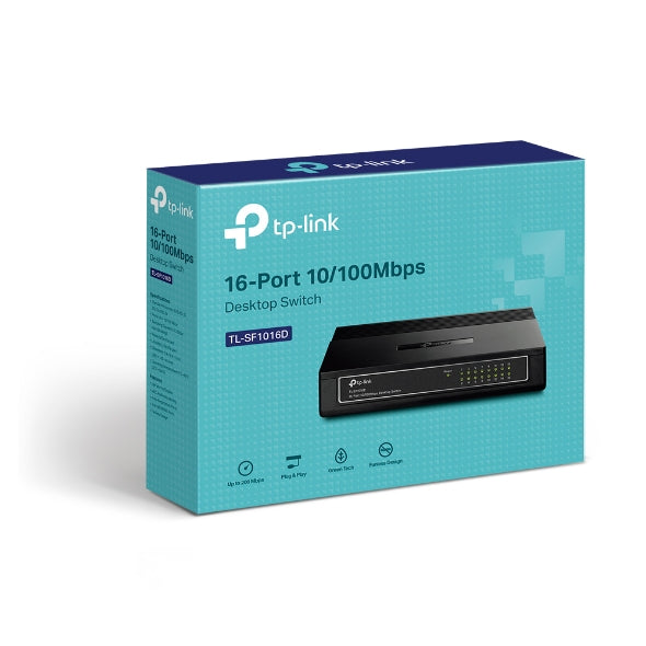 TP-Link TL-SF1016D 16-Port 10/100Mbps Desktop Switch or wall-mounting design Plu image 0