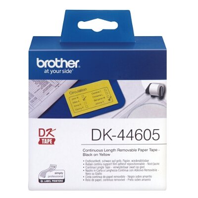 Brother DK-44605 Removable Yellow Continuous Paper Roll, 62mm x 30.48M image 0