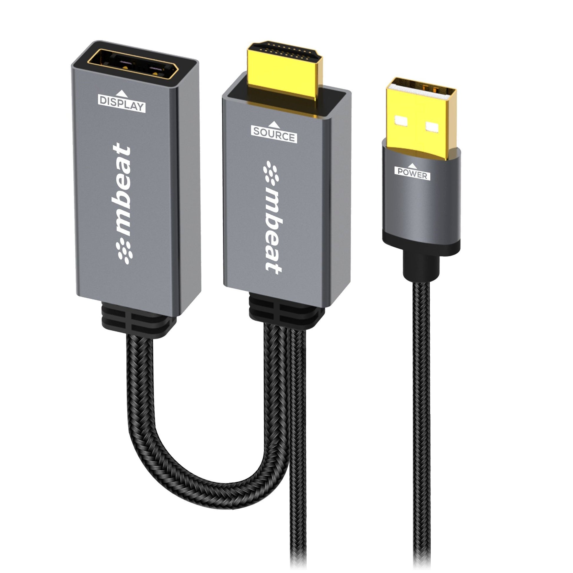 mbeat Tough Link HDMI to DisplayPort Adapter with USB Power  Seamless Signal Tra image 0