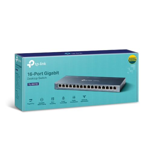 TP-Link TL-SG116 16-Port Gigabit Unmanaged Desktop/Wall Mounting Switch 32Gbps C image 2