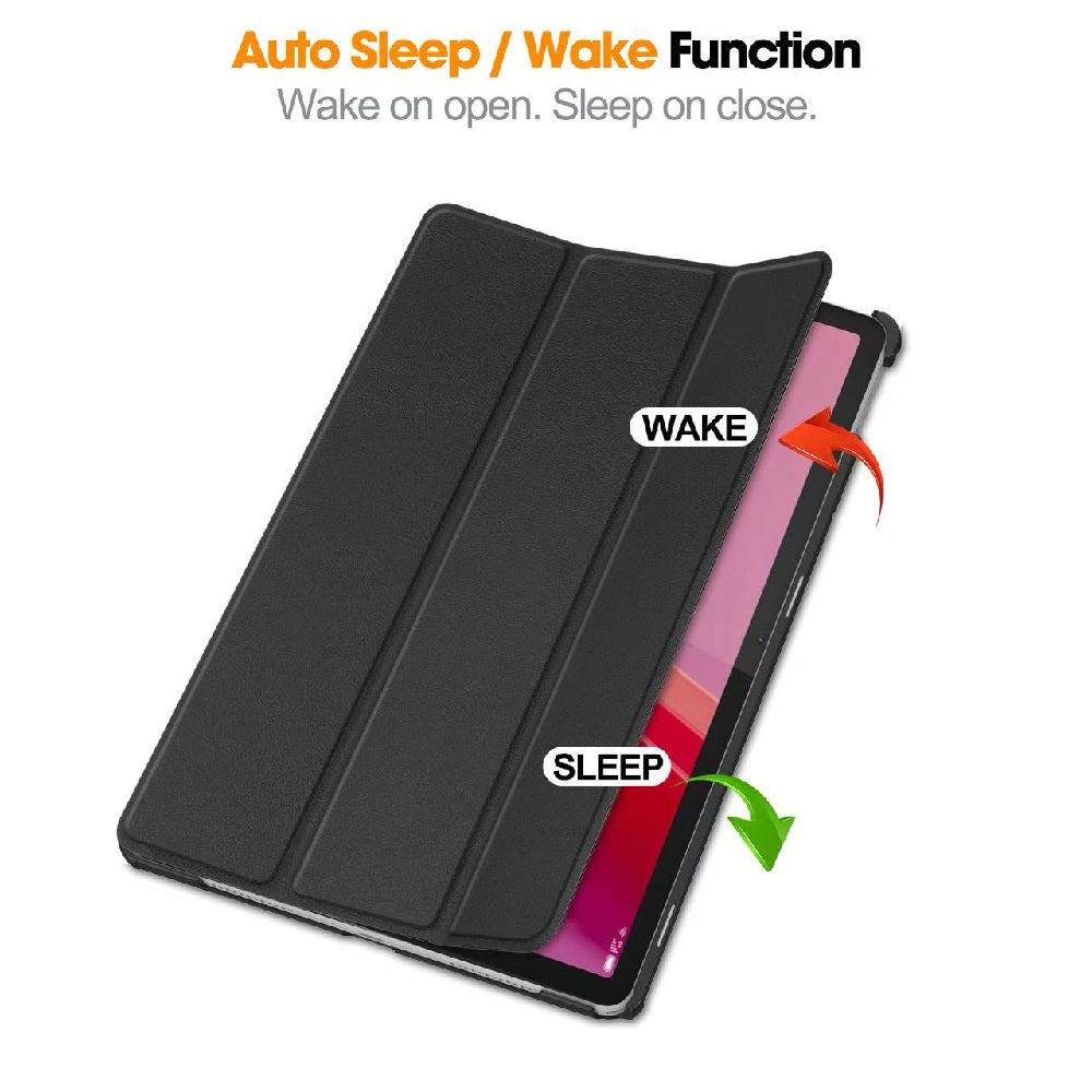 USP Lenovo Tab M11 Folio Case - Black - Tri-Fold Stand, Magnetic Front Cover, Sl image 3