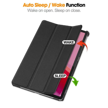 USP Lenovo Tab M11 Folio Case - Black - Tri-Fold Stand, Magnetic Front Cover, Sl image 3