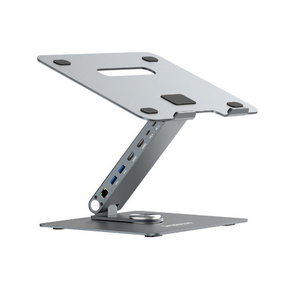 Simplecom CHT660 Adjustable Aluminium Laptop Stand with 6-Port USB-C Docking Sta image 2