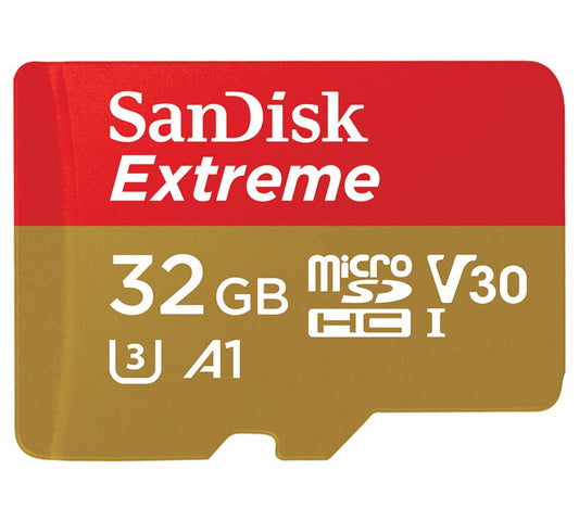 SanDisk Extreme 32GB microSD SDHC V30 U3 C10 A1 UHS-1 100MB/s R 60MB/s W 4x6 SD image 0