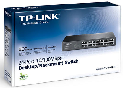 TP-Link TL-SF1024D 24-Port 10/100Mbps Rackmount Unmanaged Switch energy-efficien image 0