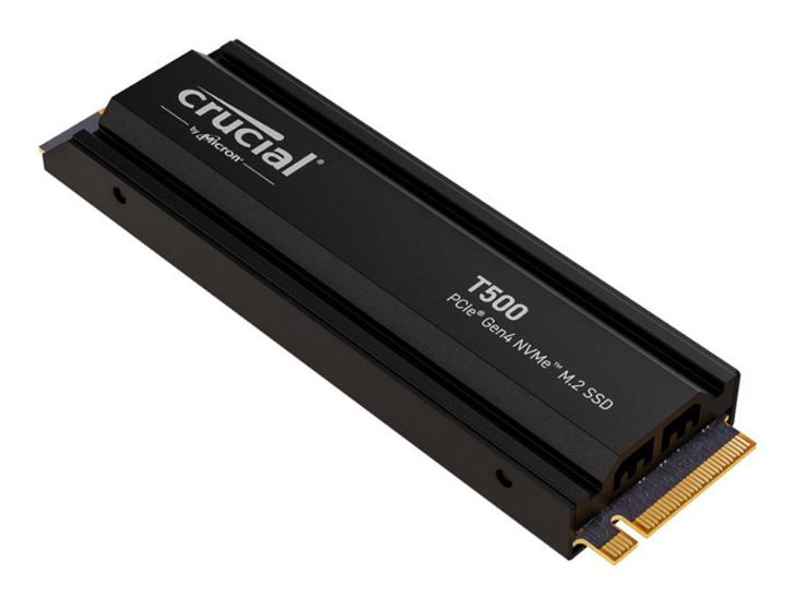 Crucial T500 4TB Gen4 NVMe SSD Heatsink - 7400/7000 MB/s R/W 2400TBW 1440K IOPs image 0