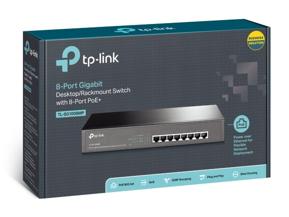 TP-Link TL-SG1008MP 8-Port Gigabit Desktop/Rackmount Switch with 8-Port PoE+ (Re image 0
