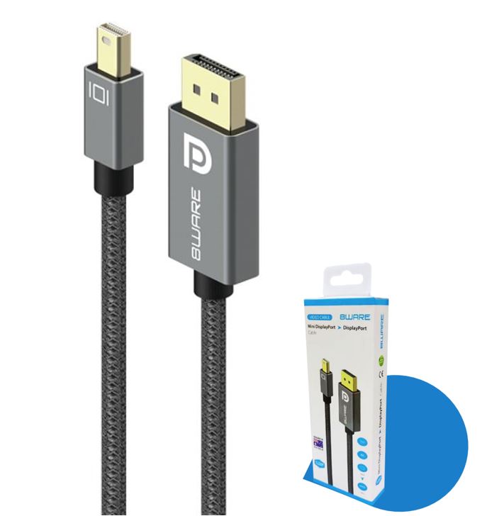 8ware Pro Series 4K 1M 60Hz Mini DisplayPort Male to DisplayPort Male cable high image 0