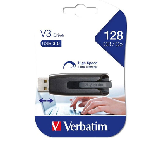 Verbatim Store'n'Go V3 USB 3.0 Drive 128GB - Grey image 0