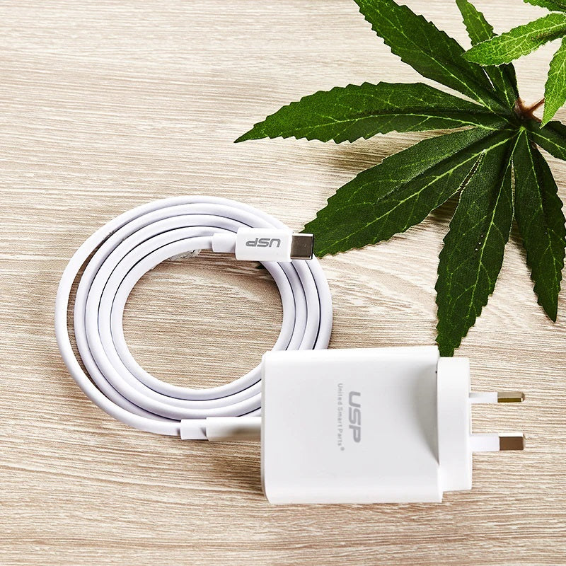 USP 20W USB-C PD Fast Wall Charger White - Extremely Compact Plug Makes It Ideal image 1