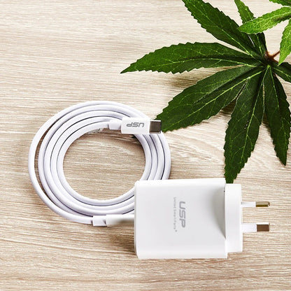 USP 20W USB-C PD Fast Wall Charger White - Extremely Compact Plug Makes It Ideal image 1