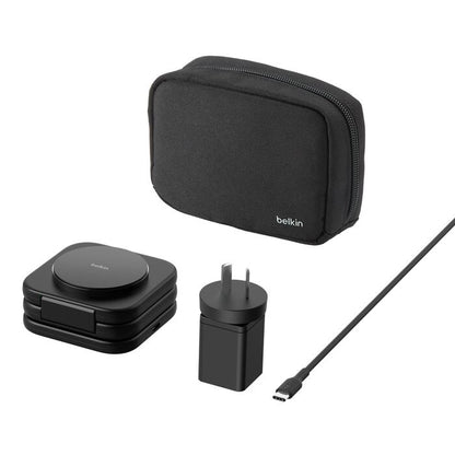 Belkin BoostcCharge Pro 3-in-1 Magnetic Wireless Travel Pad 15W With Qi2 - Black image 1